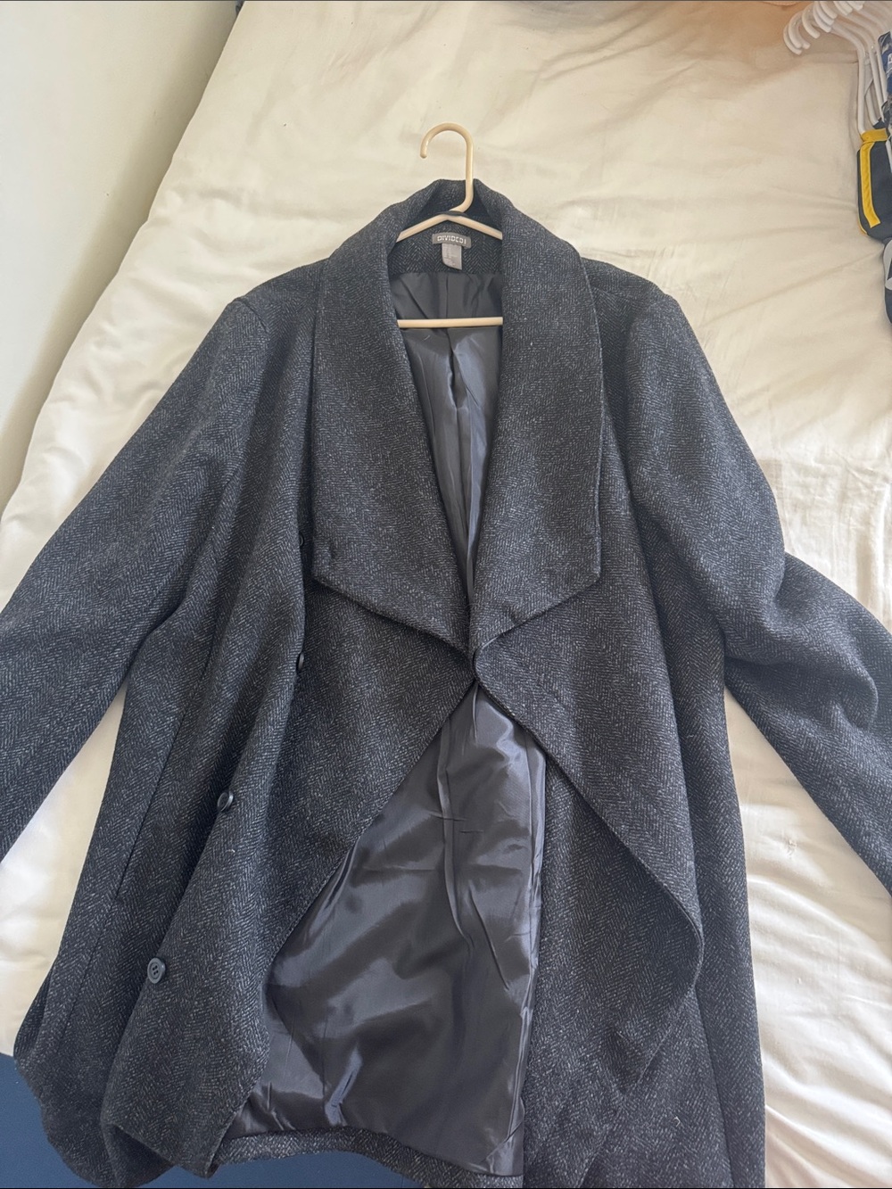 Divided H&M XL Dark Gray Draped Collar Coat